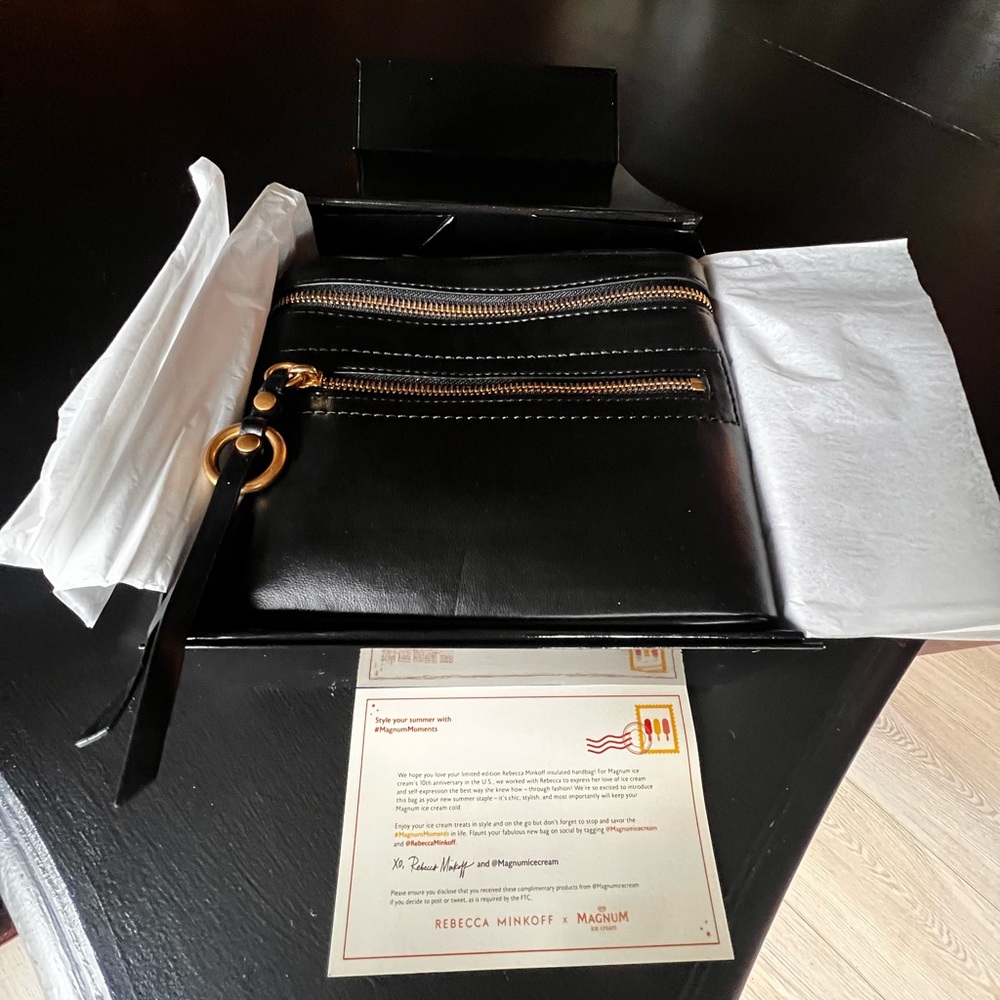 Rebecca Minkoff Magnum ice cream collaboration small cooler bag.